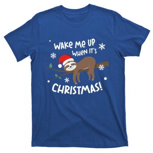 Sloth Wake Me Up When ItS Christmas Meaningful Gift T-Shirt