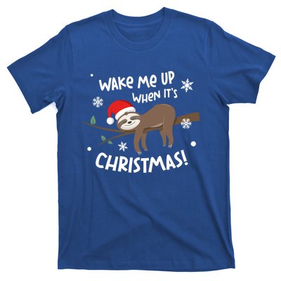 Sloth Wake Me Up When ItS Christmas Meaningful Gift T-Shirt