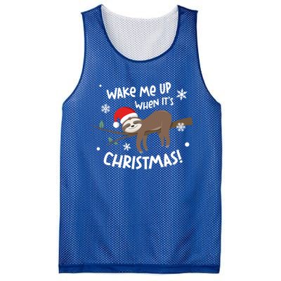 Sloth Wake Me Up When ItS Christmas Meaningful Gift Mesh Reversible Basketball Jersey Tank