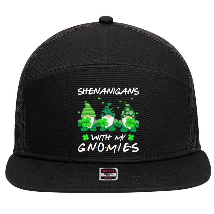 Shenanigans With My Gnomies Shamrock St Patricks Day 7 Panel Mesh Trucker Snapback Hat
