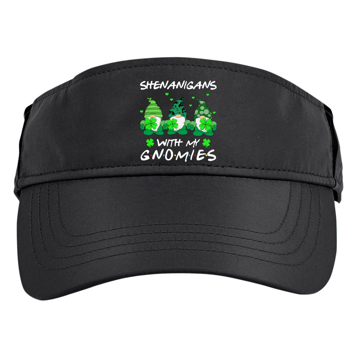 Shenanigans With My Gnomies Shamrock St Patricks Day Adult Drive Performance Visor