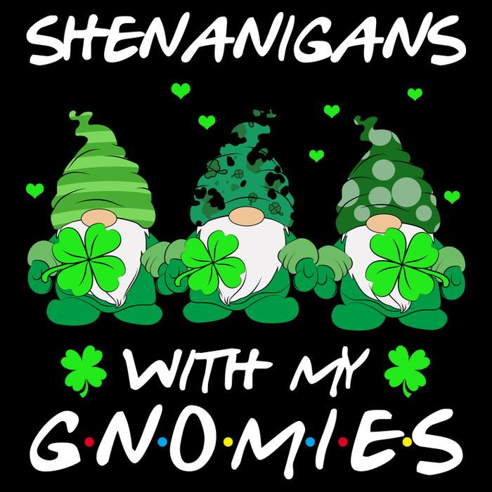 Shenanigans With My Gnomies Shamrock St Patricks Day Drawstring Bag