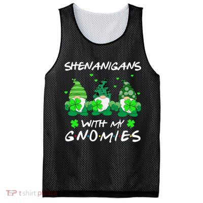 Shenanigans With My Gnomies Shamrock St Patricks Day Mesh Reversible Basketball Jersey Tank