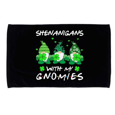 Shenanigans With My Gnomies Shamrock St Patricks Day Microfiber Hand Towel