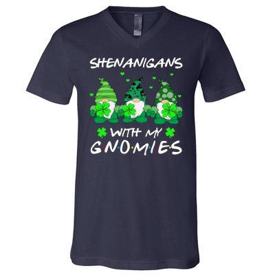 Shenanigans With My Gnomies Shamrock St Patricks Day V-Neck T-Shirt