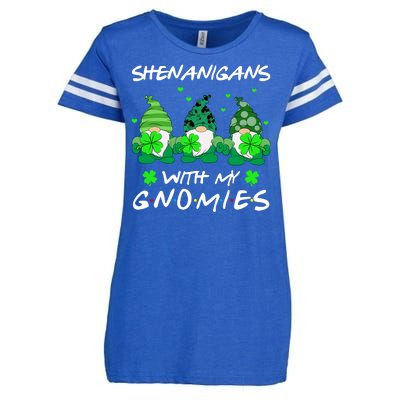 Shenanigans With My Gnomies Shamrock St Patricks Day Enza Ladies Jersey Football T-Shirt