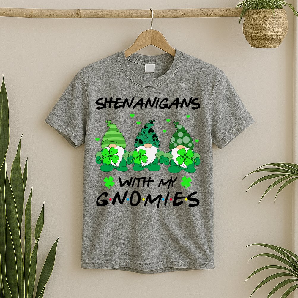 Shenanigans With My Gnomies Shamrock St Patricks Day T-Shirt