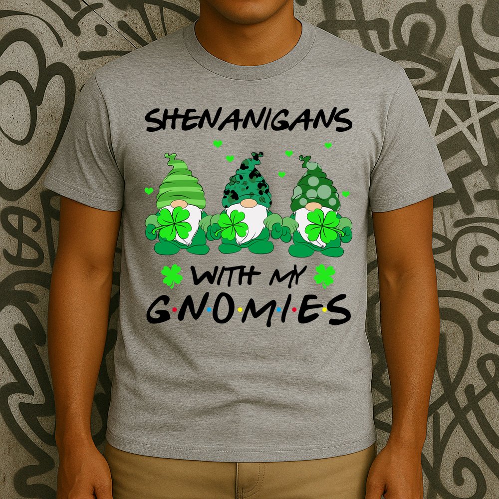 Shenanigans With My Gnomies Shamrock St Patricks Day T-Shirt