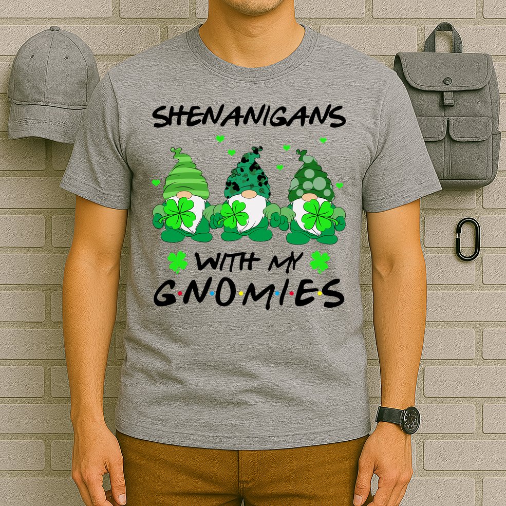 Shenanigans With My Gnomies Shamrock St Patricks Day T-Shirt