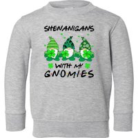 Shenanigans With My Gnomies Shamrock St Patricks Day Toddler Sweatshirt