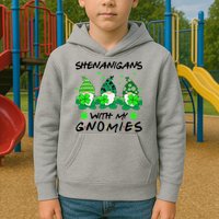 Shenanigans With My Gnomies Shamrock St Patricks Day Kids Hoodie