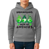 Shenanigans With My Gnomies Shamrock St Patricks Day Kids Hoodie