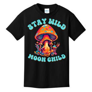 Stay Wild Moon Child Colorful TieDye Psychedelic Pop Culture LSD Magic Mushrooms Kids T-Shirt