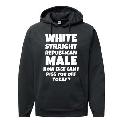 Straight White Male How Can I Piss You Off Today Performance Fleece Hoodie