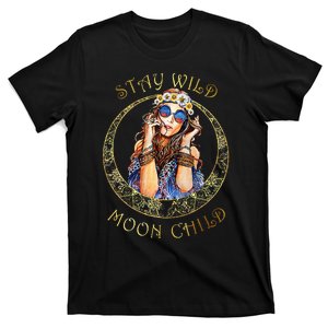 Stay Wild Moon Child Hippie Crescent Moon T-Shirt