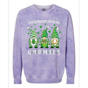 Shenanigans With My Gnomies St Patricks Day Gnome Colorblast Crewneck Sweatshirt