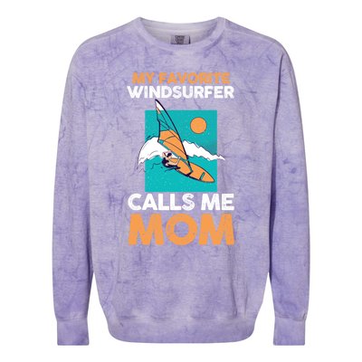 Surfing Windsurfing Mom Mother Windsurfer Cool Gift Colorblast Crewneck Sweatshirt