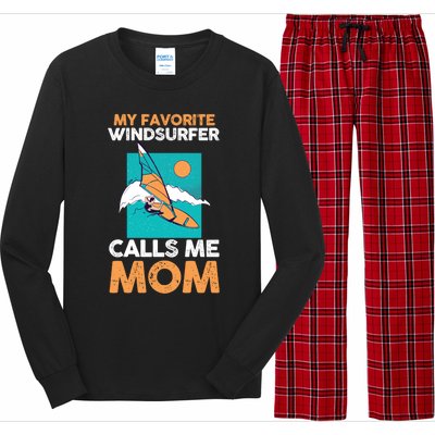 Surfing Windsurfing Mom Mother Windsurfer Cool Gift Long Sleeve Pajama Set