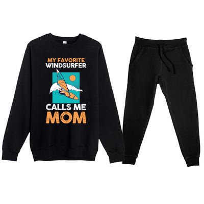 Surfing Windsurfing Mom Mother Windsurfer Cool Gift Premium Crewneck Sweatsuit Set