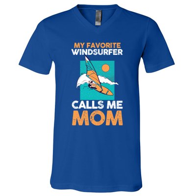 Surfing Windsurfing Mom Mother Windsurfer Cool Gift V-Neck T-Shirt