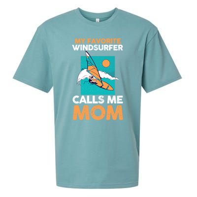 Surfing Windsurfing Mom Mother Windsurfer Cool Gift Sueded Cloud Jersey T-Shirt