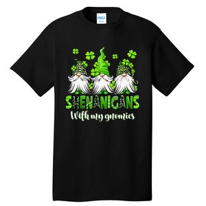 Shenanigans With My Gnomies St Patrick's Day Gnome Shamrock Tall T-Shirt