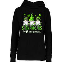 Shenanigans With My Gnomies St Patrick's Day Gnome Shamrock Womens Funnel Neck Pullover Hood