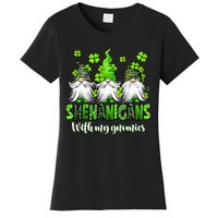 Shenanigans With My Gnomies St Patrick's Day Gnome Shamrock Women's T-Shirt