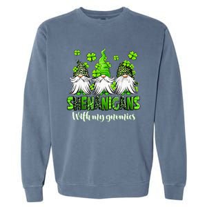 Shenanigans With My Gnomies St Patrick's Day Gnome Shamrock Garment-Dyed Sweatshirt