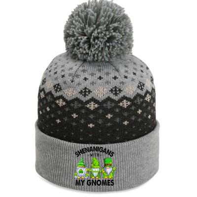 Shenanigans With My Gnomes Funny St Patrick's Day Crew The Baniff Cuffed Pom Beanie