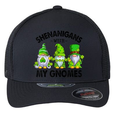 Shenanigans With My Gnomes Funny St Patrick's Day Crew Flexfit Unipanel Trucker Cap