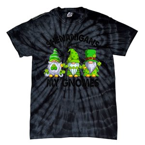 Shenanigans With My Gnomes Funny St Patrick's Day Crew Tie-Dye T-Shirt