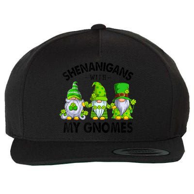 Shenanigans With My Gnomes Funny St Patrick's Day Crew Wool Snapback Cap