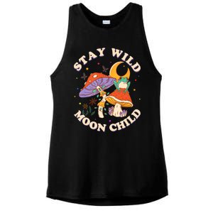 Stay Wild Moon Child Hippie Mushroom Nature Peace Ladies PosiCharge Tri-Blend Wicking Tank