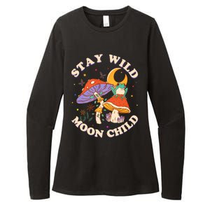 Stay Wild Moon Child Hippie Mushroom Nature Peace Womens CVC Long Sleeve Shirt