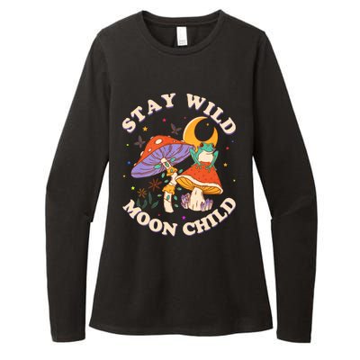 Stay Wild Moon Child Hippie Mushroom Nature Peace Womens CVC Long Sleeve Shirt