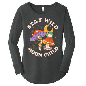 Stay Wild Moon Child Hippie Mushroom Nature Peace Women's Perfect Tri Tunic Long Sleeve Shirt