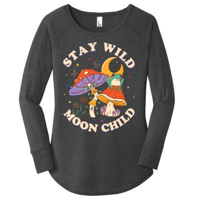 Stay Wild Moon Child Hippie Mushroom Nature Peace Women's Perfect Tri Tunic Long Sleeve Shirt