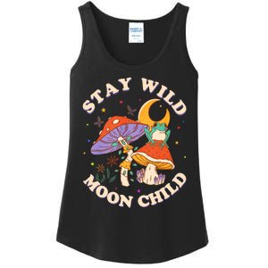 Stay Wild Moon Child Hippie Mushroom Nature Peace Ladies Essential Tank