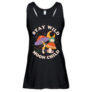 Stay Wild Moon Child Hippie Mushroom Nature Peace Ladies Essential Flowy Tank