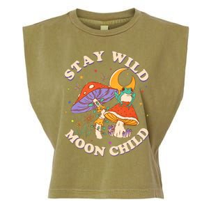 Stay Wild Moon Child Hippie Mushroom Nature Peace Garment-Dyed Women's Muscle Tee