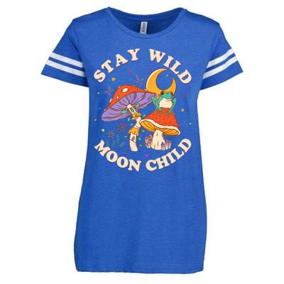 Stay Wild Moon Child Hippie Mushroom Nature Peace Enza Ladies Jersey Football T-Shirt