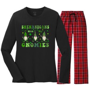 Shenanigans With My Gnomies Women's Long Sleeve Flannel Pajama Set 