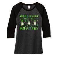 Shenanigans With My Gnomies Women's Tri-Blend 3/4-Sleeve Raglan Shirt