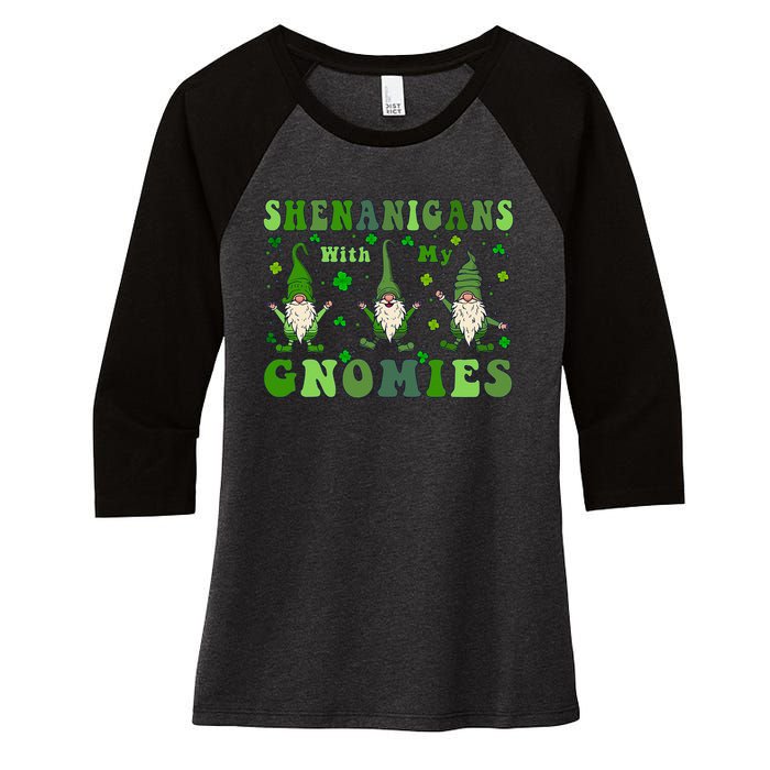 Shenanigans With My Gnomies Women's Tri-Blend 3/4-Sleeve Raglan Shirt