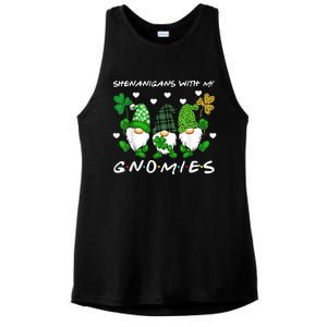 Shenanigans With My Gnomies St Patrick's Day Gnome Shamrock Ladies PosiCharge Tri-Blend Wicking Tank