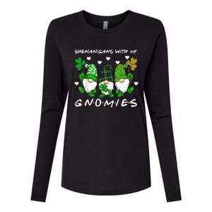 Shenanigans With My Gnomies St Patrick's Day Gnome Shamrock Womens Cotton Relaxed Long Sleeve T-Shirt