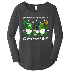 Shenanigans With My Gnomies St Patrick's Day Gnome Shamrock Women's Perfect Tri Tunic Long Sleeve Shirt