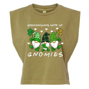 Shenanigans With My Gnomies St Patrick's Day Gnome Shamrock Garment-Dyed Women's Muscle Tee