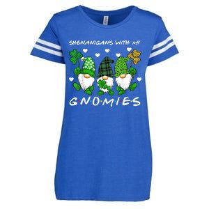 Shenanigans With My Gnomies St Patrick's Day Gnome Shamrock Enza Ladies Jersey Football T-Shirt